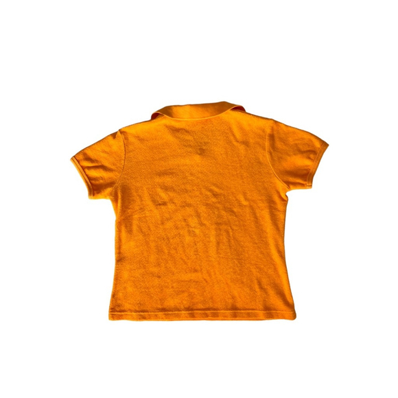 Vintage Bossini Orange Terry Cloth Short Sleeve Polo Shirt Size S - Picture 5 of 6